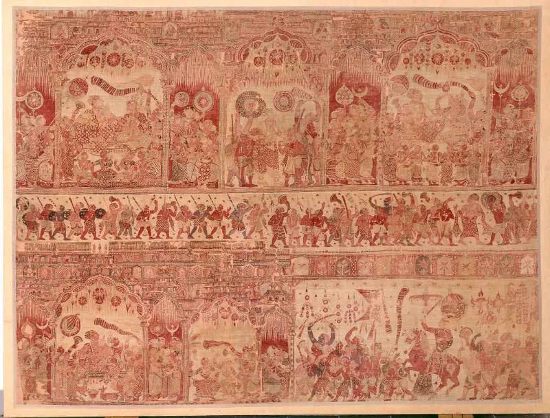 Kalamkari Hanging Depicting a Nayaka Court Scene
